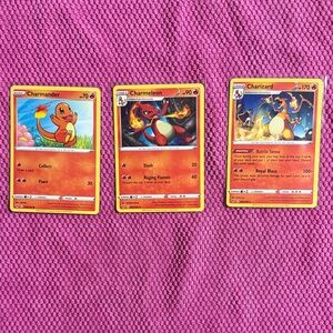 Pokemon Trio Charmander, Charmeleon, and Charizard Vivid Voltage
